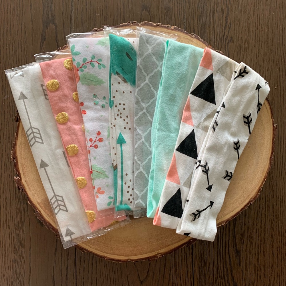 8 pack of Baby Girl Turban Bow Headbands NWOT